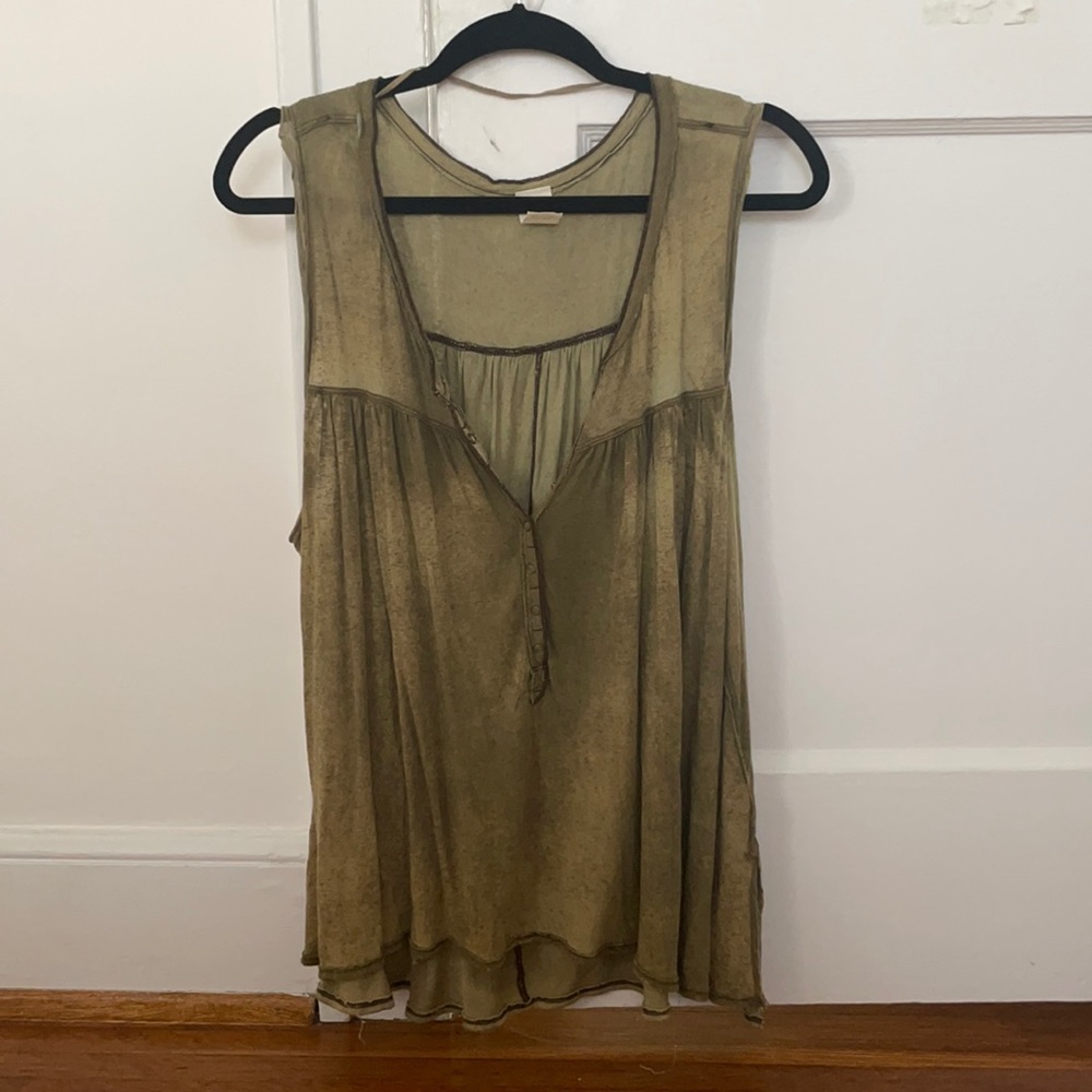 We The Free Army Green Tank Top